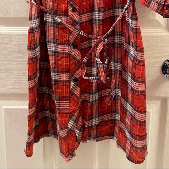 Uniqlo Shirt Collection Tunic Shirt dress red plaid - Picture 10 of 10